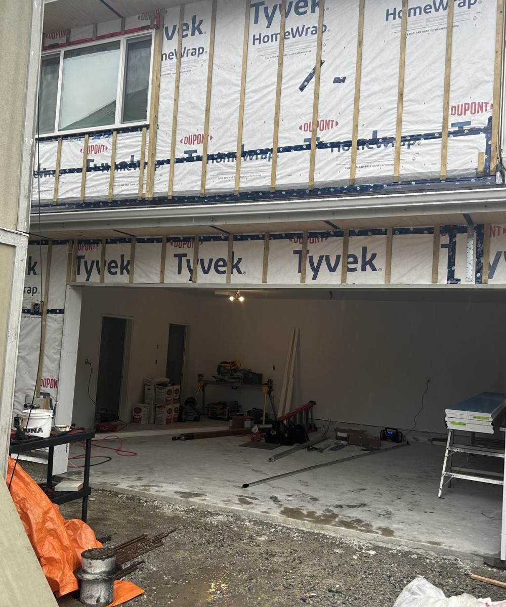 New garage door installation in Ladner with Hormann white flush panel door