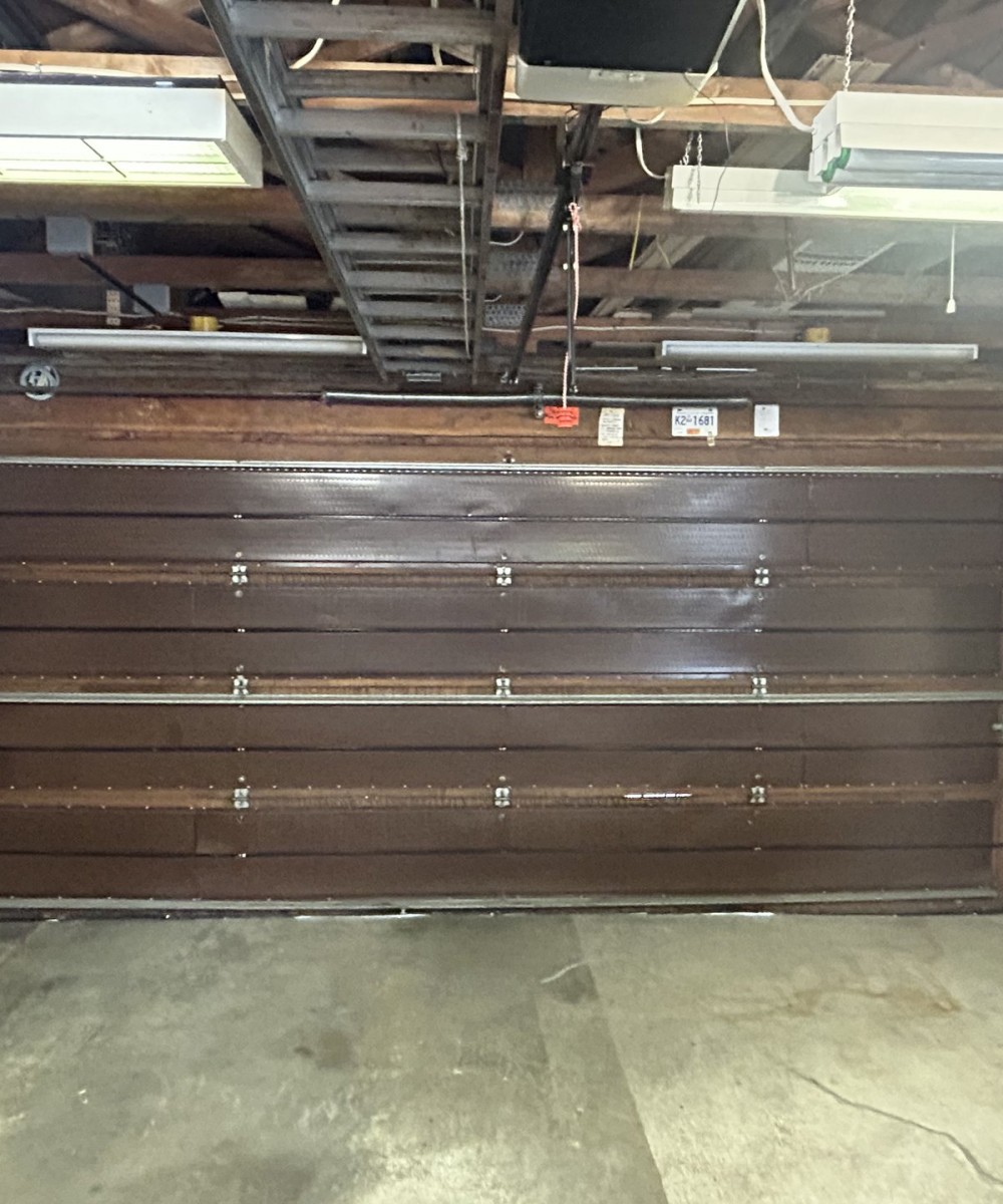 Hormann garage door installation in Vancouver - white Long Panel door