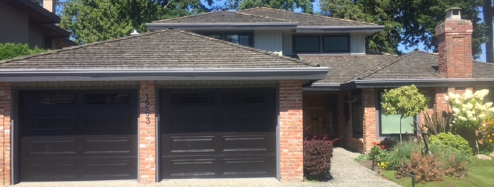 Two Black Amarr Doors Installed Access Garage Doors